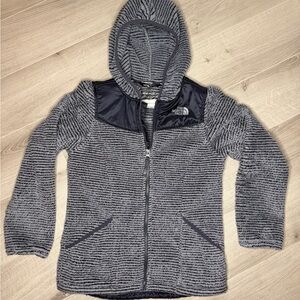 The North Face Oso Hoodie Girls L Full Zip Fleece Gray Hooded Jacket